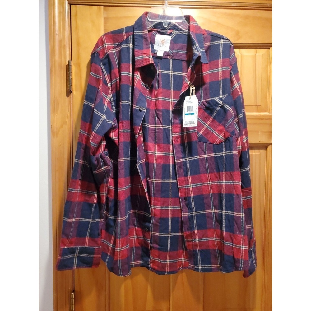 Cloudveil Long‎ Sleeve Plaid Button down Flannel Shirt Mens Size XXL With Pocket